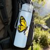 1PC Yellow Butterfly Daisy Flower Print 750ml Color Plastic Sports Water Bottle Leakproof Flip Straw Lid Suitable for Sports Office Home Use