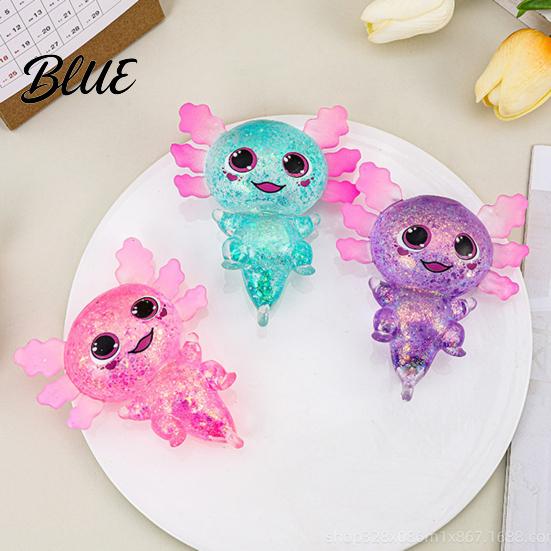 Slow Rising Stress Toy Glittery Salamander Squeeze Soft Rebound Glitter Texture Relief Fidget with Transparent Cute Decompression Gift