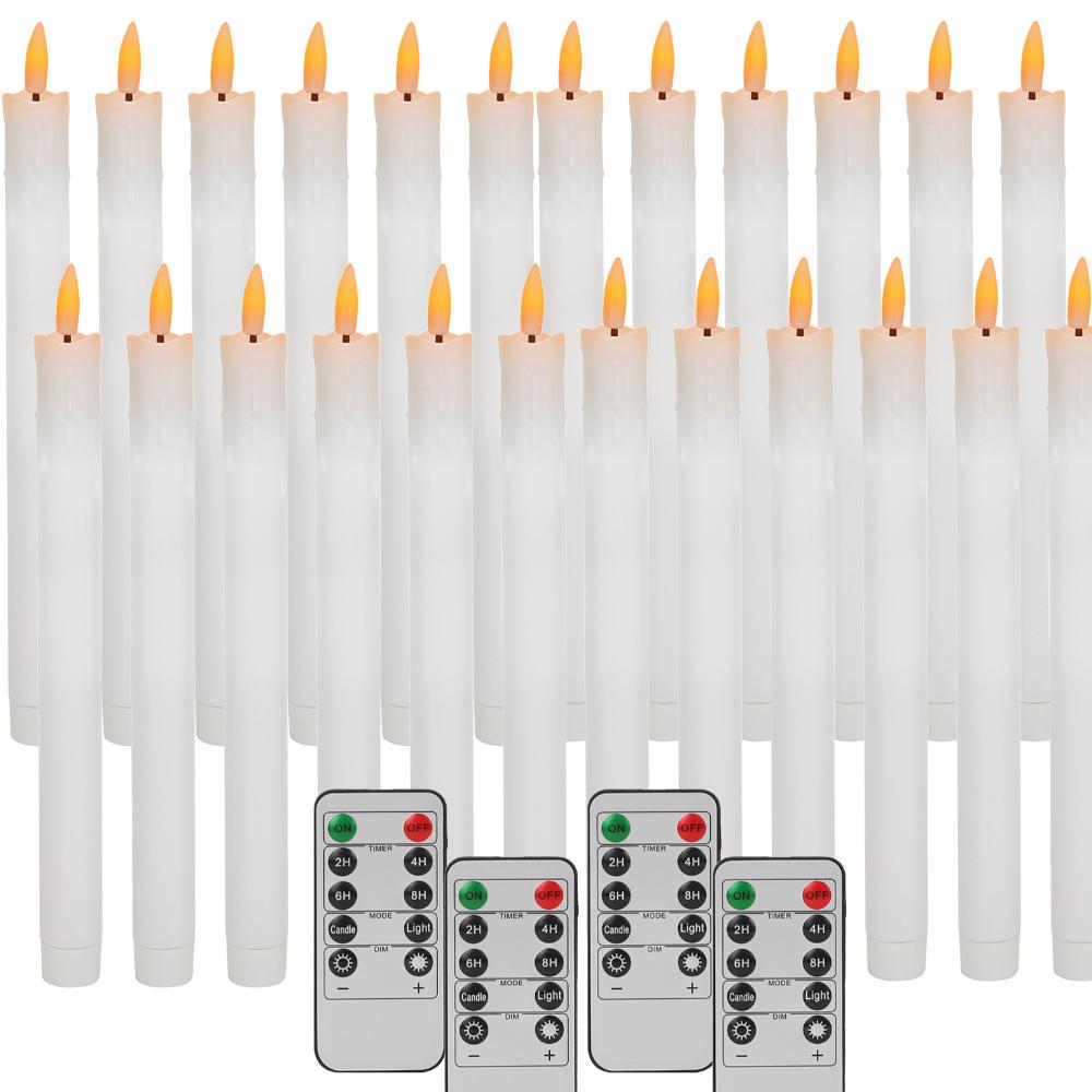 Flameless Taper Candles with Remote Control 10.6inch Battery Operated LED Candlesticks Flickering Candles for Christmas Wedding