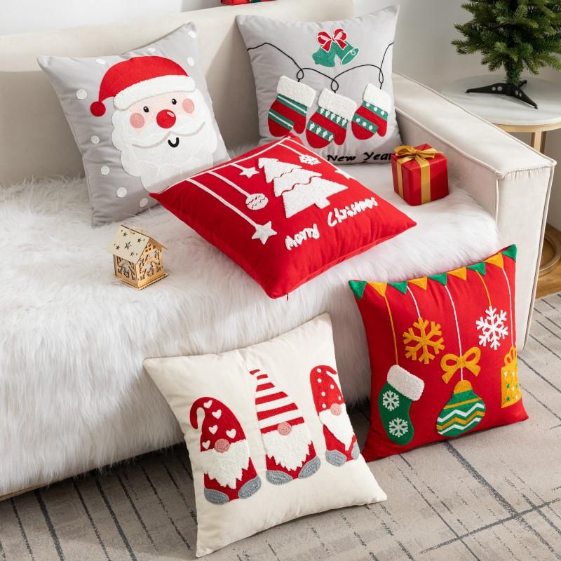 Christmas Pillow Cover Decorative Throw Pillow Case Covers Funny Square Cushion Covers for Sofa Bed Couch Car Home Christmas Decor 18X18inch