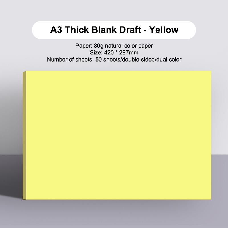 

50Sheets Thickened A3 A3 Notebook Mind Map Planning Tearable Draft Paper Students Writing Legal Pad Back To School Gift