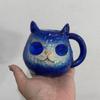 100ml Cat Mug Ergonomic Handle Stain-Proof High-Density Resin Drinking Cup 3D Artistic Cat Details Tea Cup