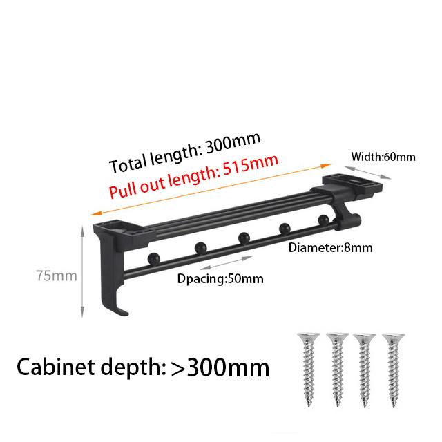 Upgrade Top Loading Adjustable Clothes Rails Wardrobe Pull Out Retractable Cabinet Clothes Hanger Closet Rod Organizer Rack