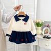 Baby Girl Cherry Embroidered Knit Cardigan & Skirt Set