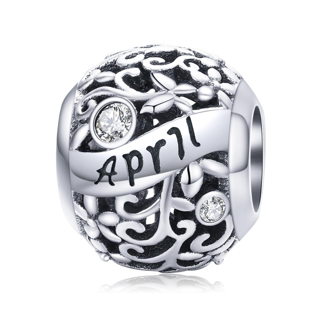 Charms Do Pandora Miesiąc Kwiecień Kamień Urodzinowy S925