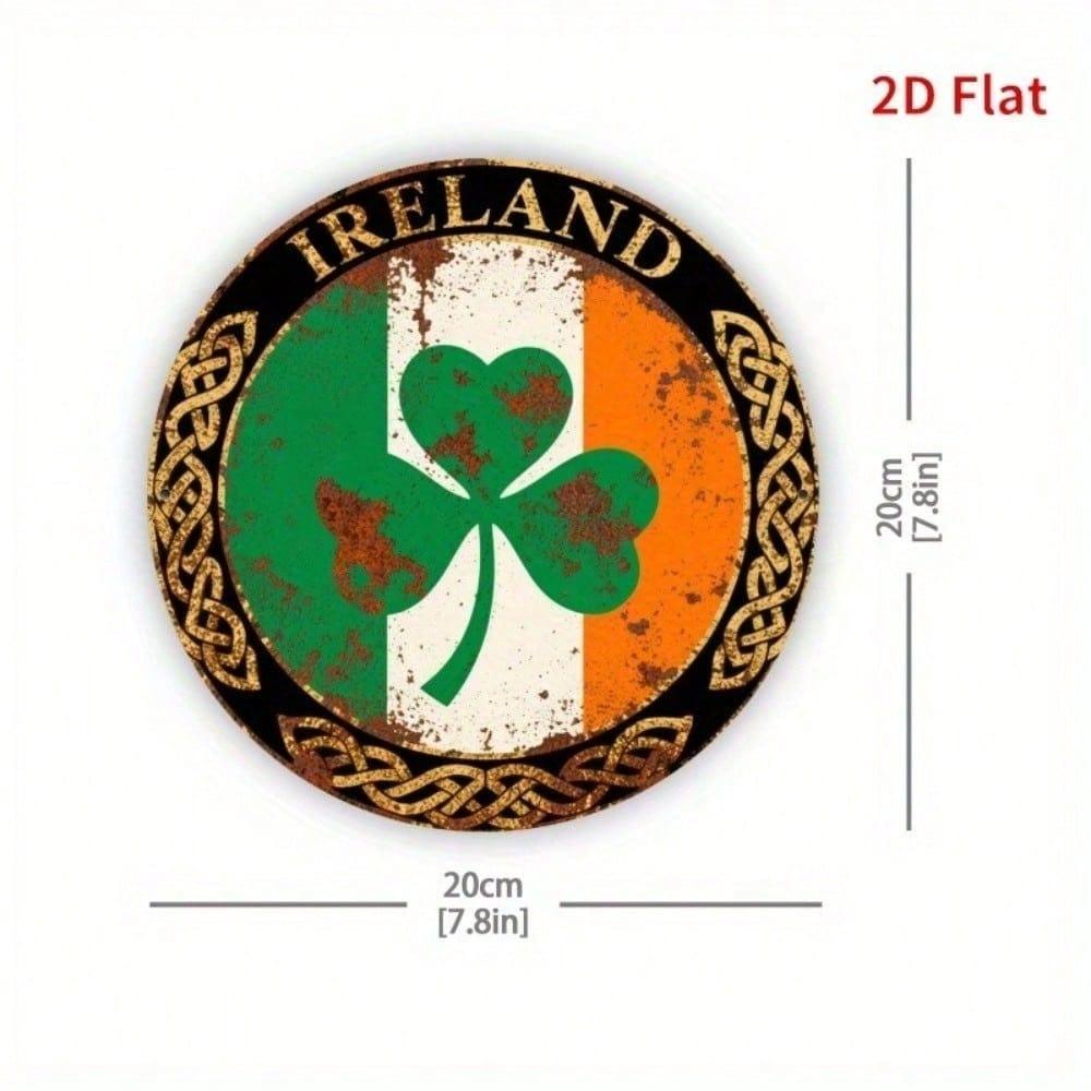 Vintage Ireland The Metal Tin Sign 8x8 Inch Wall Art, Irish Flag Retro Home Decor for Bar Pub Man Cave, Pub Metal Plaque Rustic