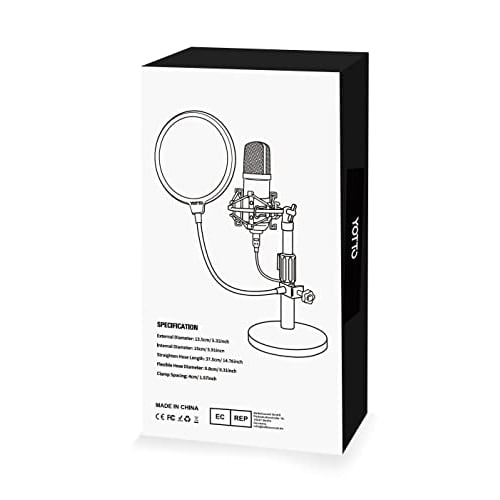 YOTTO Pop Guard Microphone Pop Blocker, 15.5cm Diameter, Double-Layered, Noise-Blocking Net