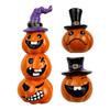 Festive Halloween Room Decor Pumpkin Statue, Resin Spooky Face Figurine for Durable Art Indoor Tabletop, Tiered Tray, Party, Home Hand Painted Crafts