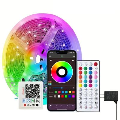 Ταινία Ατμοσφαιρικού Φωτισμού RGB Τηλεχειριστήριο και Έλεγχος μέσω Εφαρμογής 16 Εκατομμύρια Χρώματα Λειτουργία Χρονοδιακόπτη Συγχρονισμός Μουσικής για Δωμάτιο