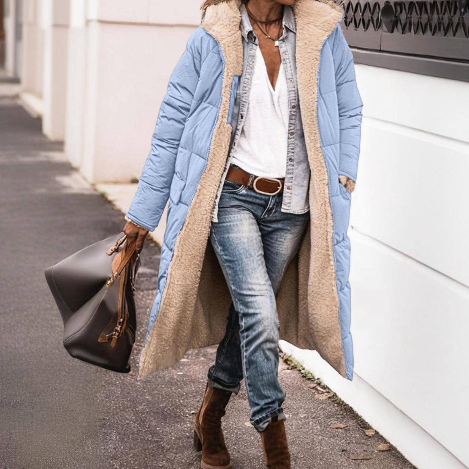 

Женская модная повседневная теплая однотонная хлопковая куртка с капюшоном, с длинным рукавом, двусторонняя, приталенного кроя, кардиган, топ, куртка XXL