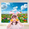 Frühlings-Hintergrund Garten Blüte Blume Blauer Himmel Weiße Wolke Baby-Geburtstags-Deko Banner Foto-Hintergrund für Fotostudio