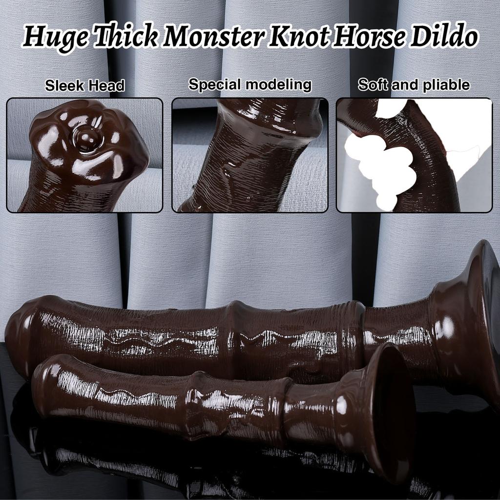 Double Ended Dildo for Couples, Extra Long Flexible Horse Penis Shape, Strapless Strap On for Lesbian Sex,Adult Toy for Women and Men