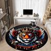 1PC Tiger Crown Emblem Office Round Rug, Non Slip, Soft and Durable Office Rug for Interior Decoration, Perfect for Office