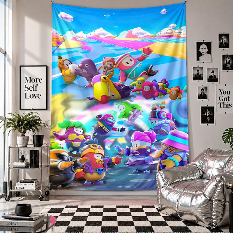 Wall TapestryFall Guys Art Hanging Cloth Decorative Background Cover for Room Decoration