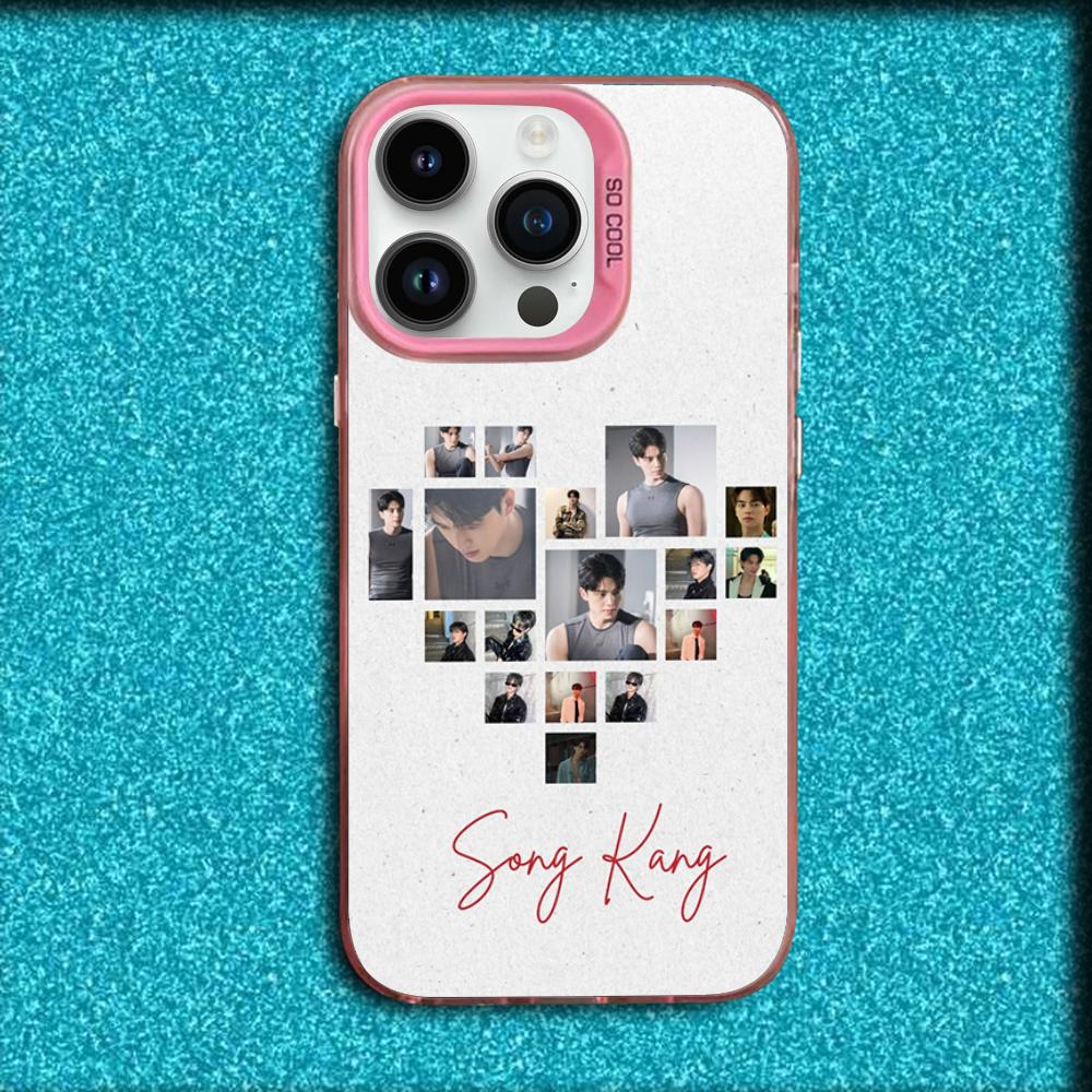 Actor S-Song Kang Phone Case For iPhone 16,15,14,13,12,11,Mini,Pro,MAX Pink Matte Silicone Cover