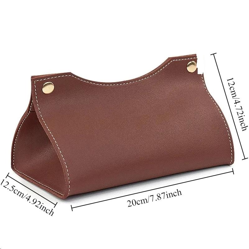 High Quality PU Leather Handbag Purse Tissue Box Holder Home Solid Color Storage Box Napkin Holder Tissue Boxes Napkin Holder