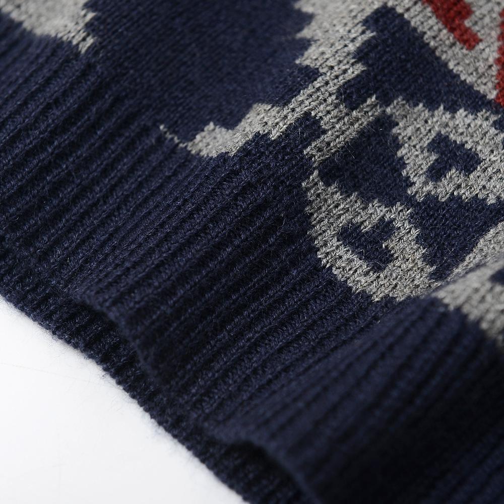 Pull col V châle homme Pull cardigan bouton multicolore bleu foncé