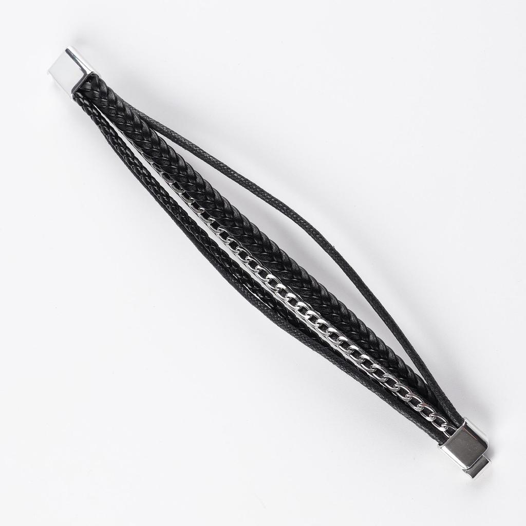 New Trendy Men's Multilayer Leather Bracelet: Classic, Versatile, Handmade Fashion Accessory