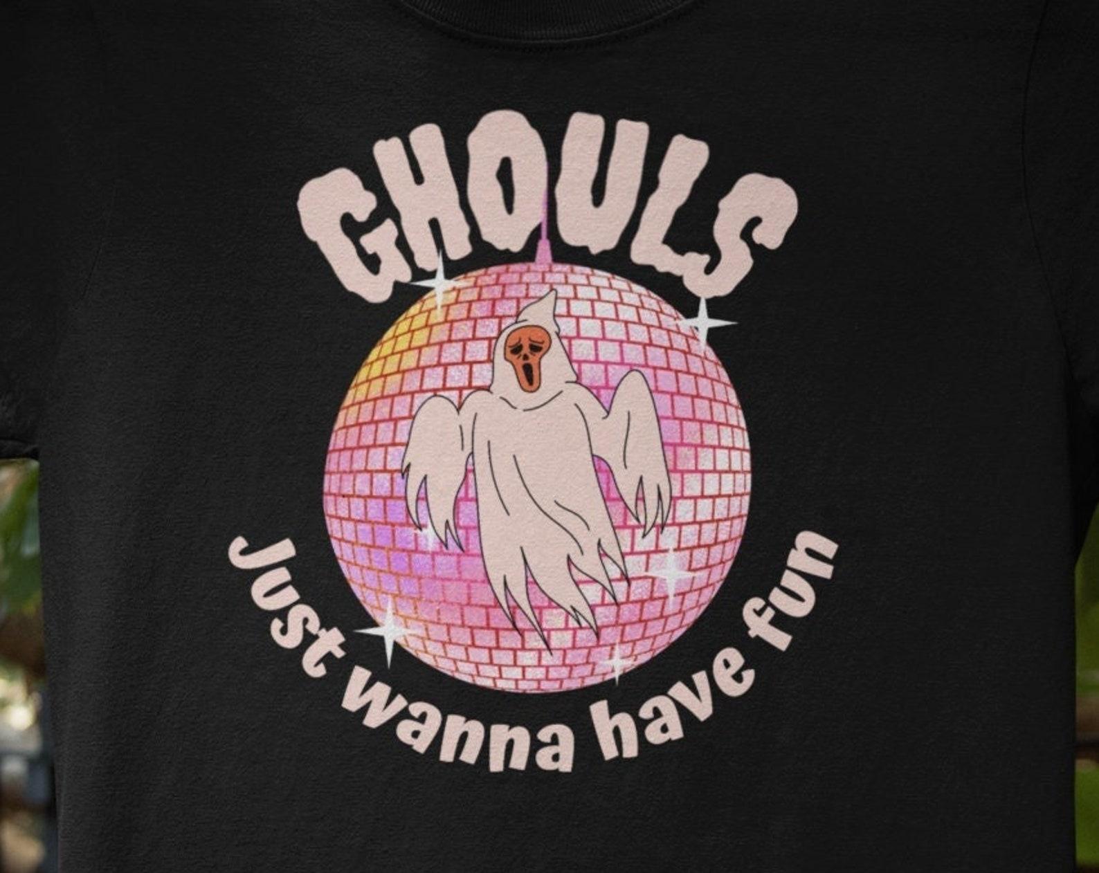 Ghouls Just Wanna Have Fun – 80s Inspired Halloween Disco Clubbing Friends Graphic Tee 2XL