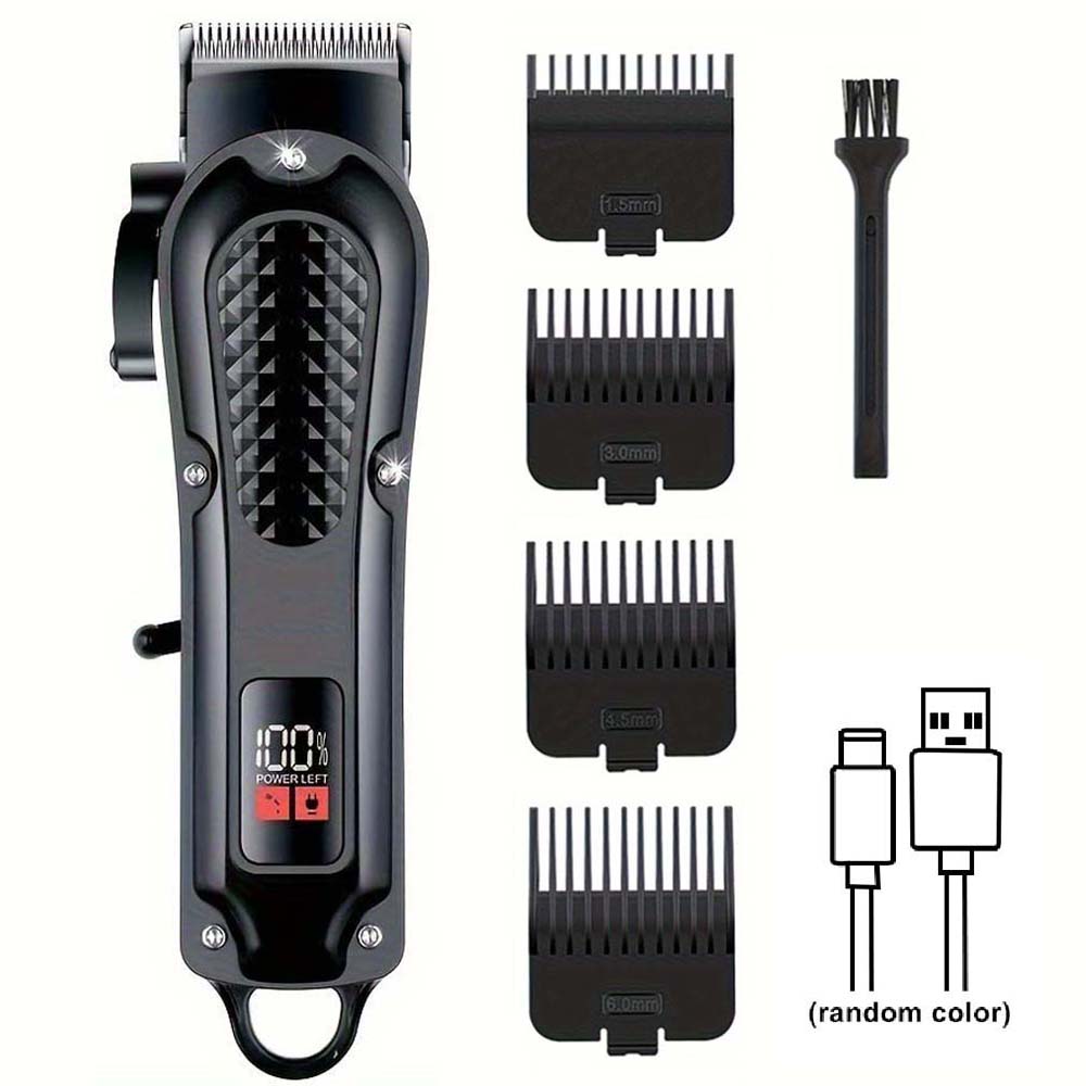 Professional Hair Clipper for Men - Cordless Rechargeable Barber Hair Trimmer Machine Electric Hair Clipper Haircut Grooming Kit