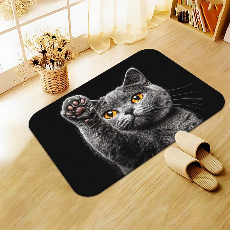 Cat Pattern Print Door Mat Cute Pet Theme Rug Non Slip Entrance Mat Home Decor High Definition Durable Indoor Outdoor Mats