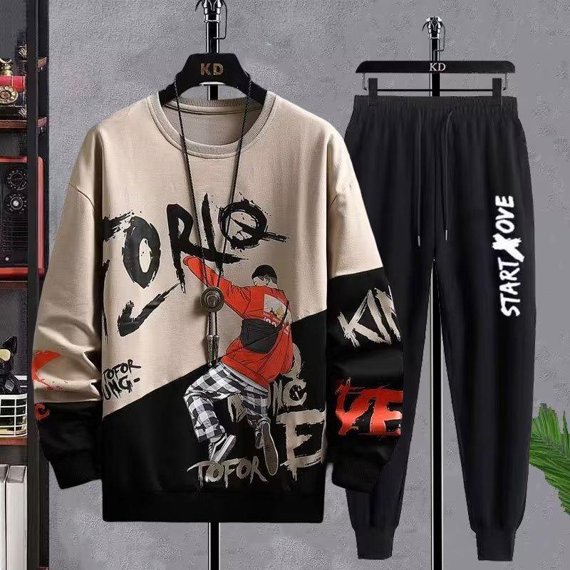 

Мужские повседневные спортивные костюмы: Модные стили весна/осень, стильные толстовки, крутые наряды для мальчиков и подростков M (80-105 jin)