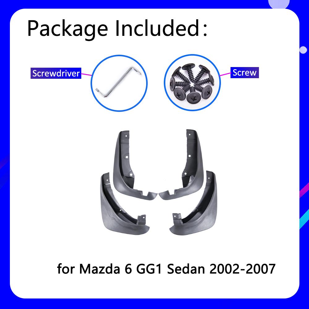 Mudguards fit for Mazda 6 GG1 Saloon Sedan 2002 2003 2004 2005 2006 2007  Car Accessories Mudflap Fender Auto Replacement Parts