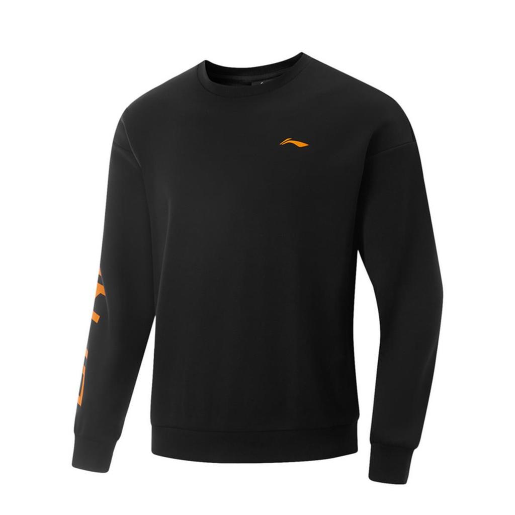 Li Ning Trendy Fashion Rundhals-Fleece-Sweatshirt Bequeme Lange Hose Lässiger Sportanzug Herrenanzug AWDTE67-1+AKLUA75-5