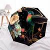 1pc Hummingbird Floral Night Garden Umbrella with Plastic Handle,Suitable for All Seasons Home Travel Outdoor UmbrellaDD410