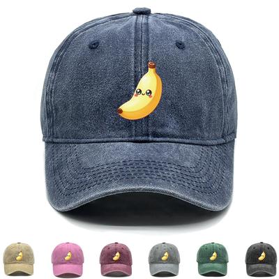 Cartoon Banana Print Adjustable Baseball Cap, Fruit Trucker Hat Sun Protection Leisure Unisex Trendy Adjustable Baseball Hat