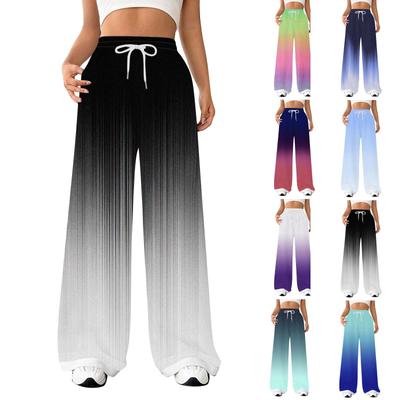 Kadın Modası Gevşek Bağcıklı Bel Kademeli Günlük Spor Pantolon Günlük Pantolon