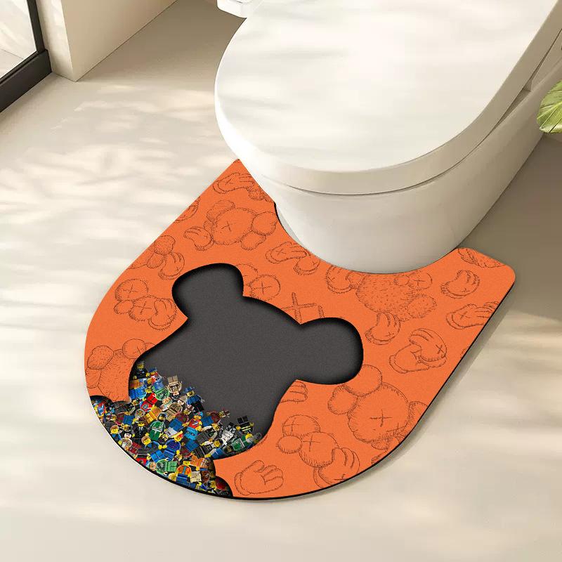 Könnyű Luxus Fürdőszoba Fürdőszoba Ajtószőnyeg Vízfelszívó Diatómaföld Puha Párna WC Csúszásgátló Párna WC U-alakú Lábpárna
