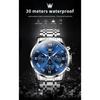 OLEVS Men's Classic Quartz Watch Stainless Steel Band Waterproof Analog Date Night Vision Fashion Timepiece