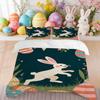 Bedding, Pillowcase, Quilt Cover 3-Piece Set, Rabbit, Colorful Easter Egg Pattern, Easter Decoration