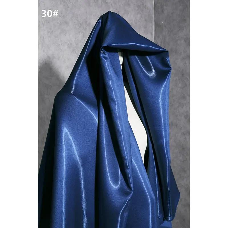 150Cm Wide Luxury Glossy Metallic Liquid Satin Fabric Galaxy Shiny Cloth Crafts for Fashion Designer Show Dress Comfort Material