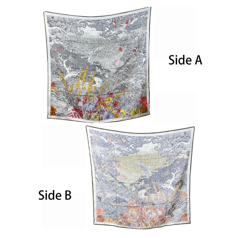 106*106cm 100% Maulbeerseide Hochwertiger doppelseitiger quadratischer Schal Schal Halstuch