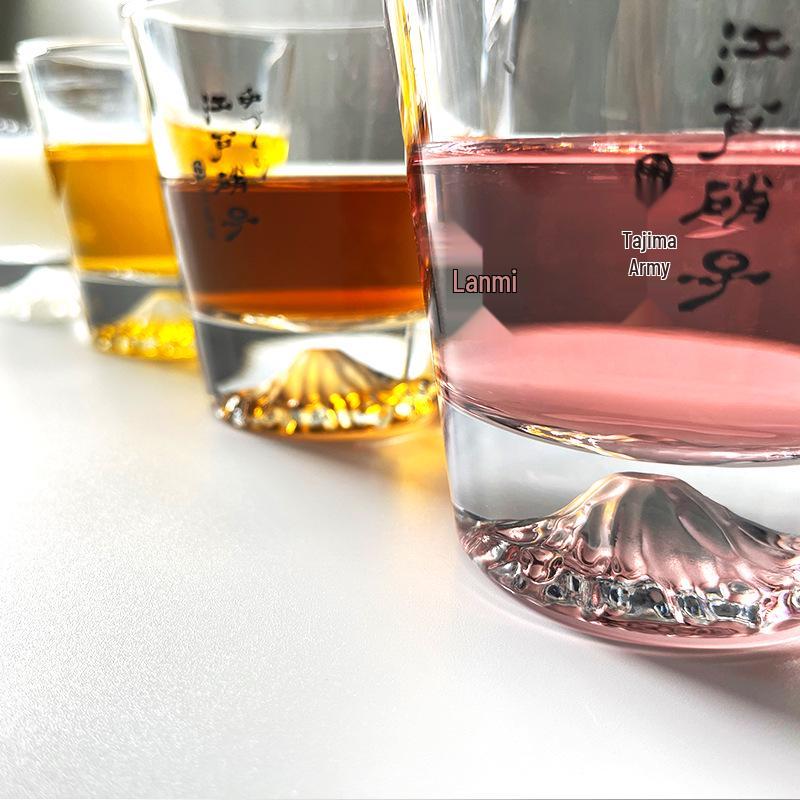 Japanischer Mount Fuji Glasbecher: Kreativer Becher mit Schneekappe für Tee, Milch, Whiskey oder Bier