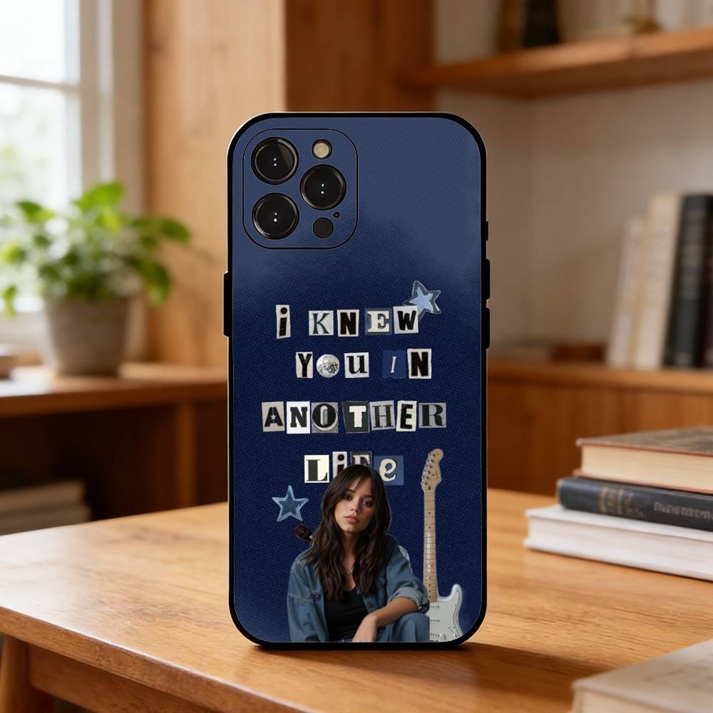 Schöne J-Jenna Ortega Schauspielerin Handyhülle Für iPhone17 16 15 14 13 12 11 Pro Max Plus,5G Weiche Schwarze Hülle