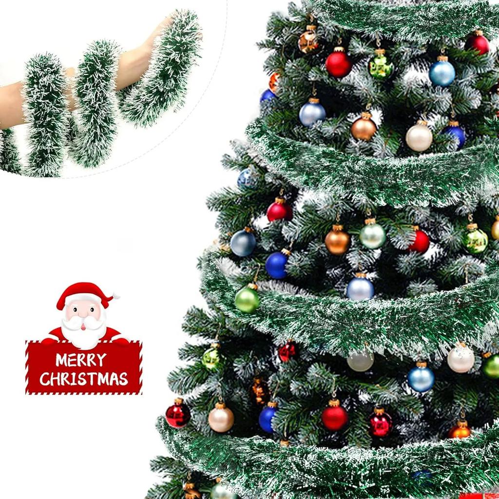 1-4pcs 2 Meters Green Christmas Garland Twist Hanging Swag for Christmas Tree Decorations Party Outdoor Home Xmas Decor