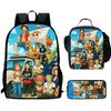 2-In-1 Comic One Piece Light Weight Roomy School Rucksack Set with Pencil Pouch for Primary Grade Boys Girls Age 6-10