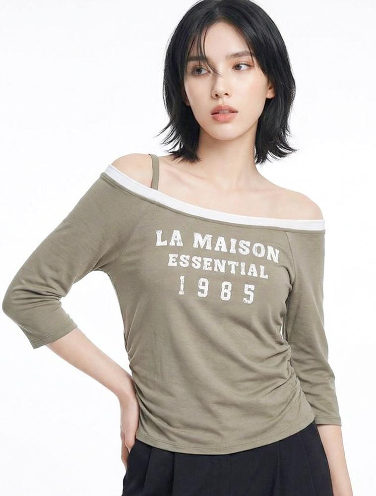 LA MAISON STUDIO La Maison Essential Layered Half Shoulder Beige(Fcg1Ts851W)