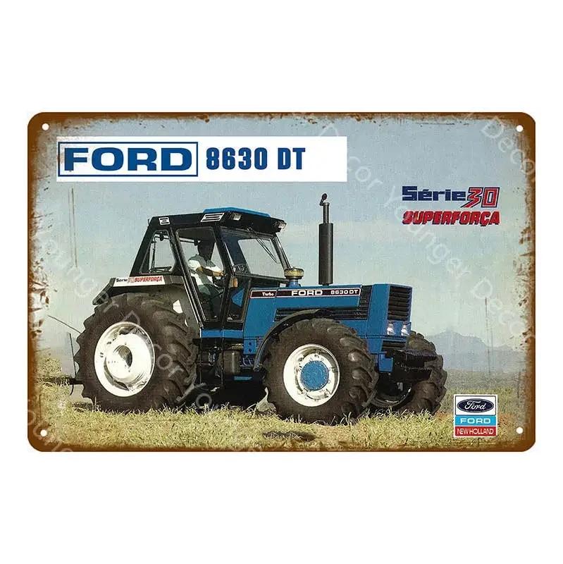 Vintage Farm Tractor Metal Signage Tin Signage Metal Vintage Farmhouse Courtyard Wall Art Decoration Mural Aesthetics Gift