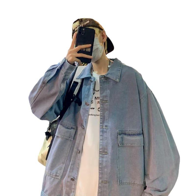 Американская уличная джинсовая куртка мужская модная брендовая повседневная куртка — фото 5