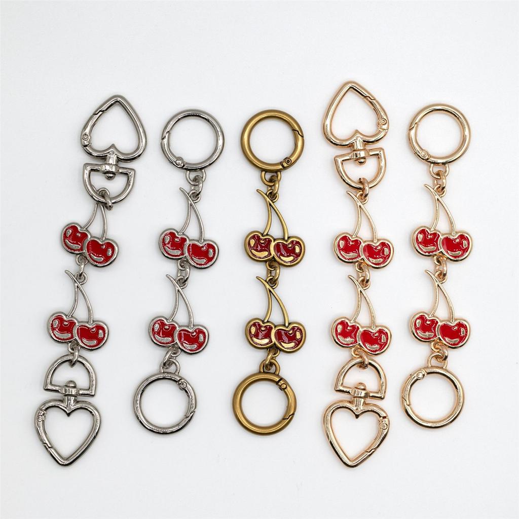 Cherry Purse Chain Extender Extension Chain Adjustable Strap for Women Fashionable Bag Accessory with Alloy Clasps