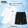 JEEP SPIRIT Men's Ice Silk Antibacterial Cooling Short-Sleeve T-Shirt & Shorts Set