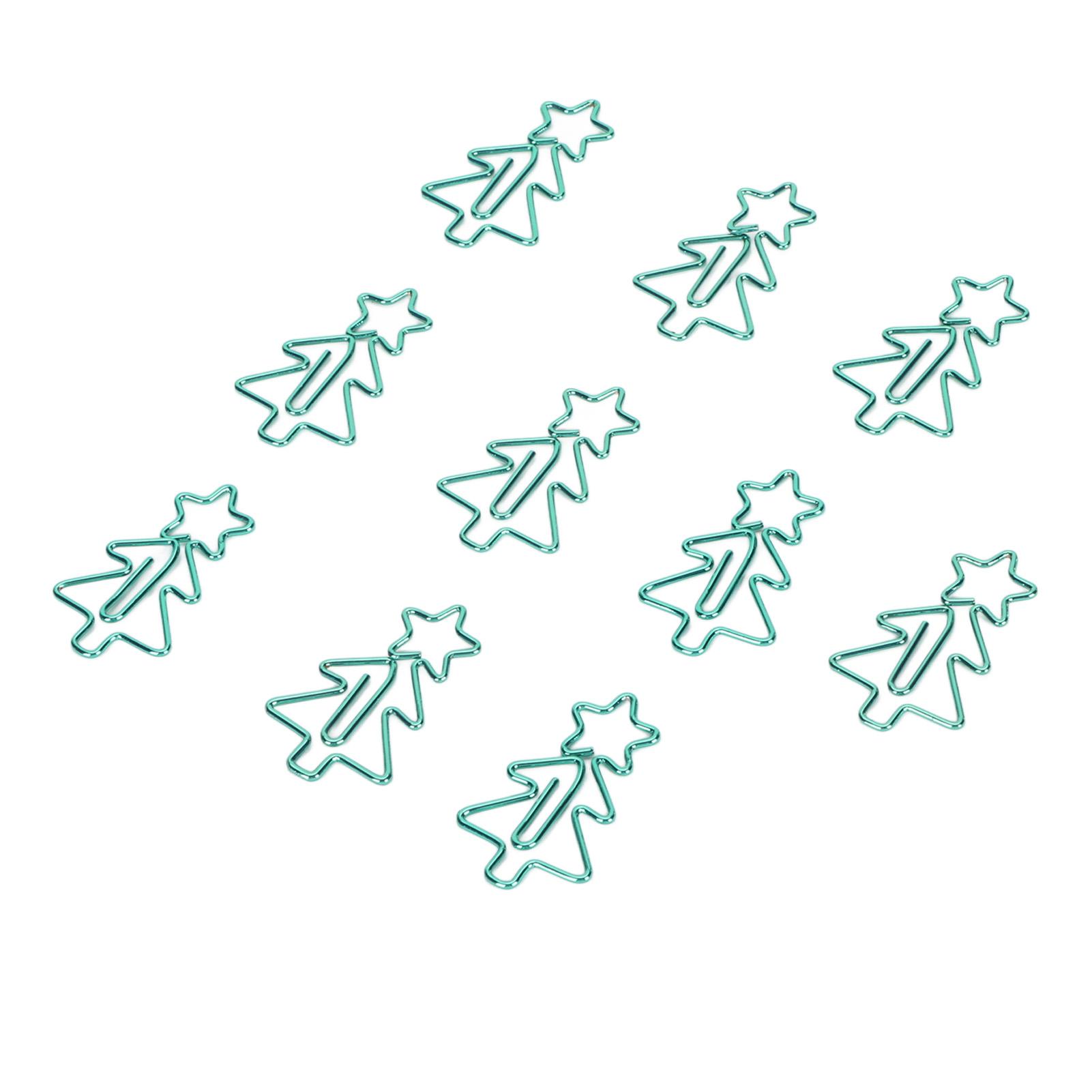 

100 шт. Скрепки для бумаги Предотвращают скольжение Милые Декоративные металлические закладки в форме рождественской елки Скрепки для