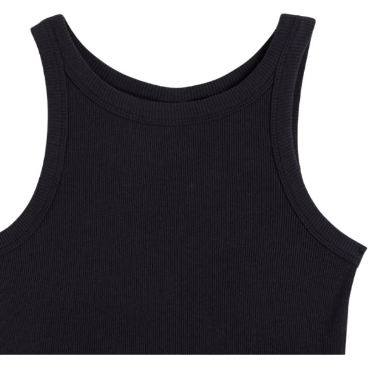 Levis Solid Slim Fit Sleeveless Tank Top Women Tops Black A3381-0001