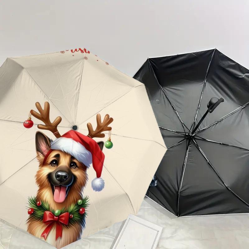 1pc Christmas Dog Decorations Umbrella with Plastic Handle,Suitable for All Seasons Home Travel Outdoor UmbrellaDD236