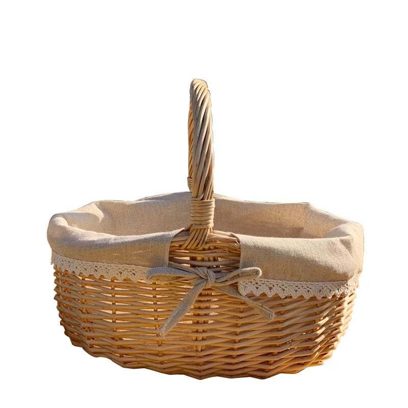 Handheld Woven Bamboo Storage and Flower Basket