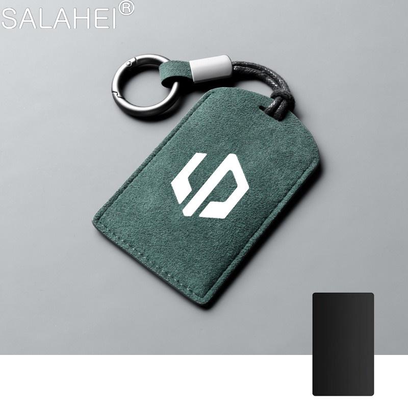 Custodia in Pelle per Chiave Remota NFC per Auto Portachiavi Guscio Protettore Porta per Leapmotor C10 2024 Accessori Portachiavi Keyless per Auto